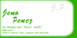 jeno pencz business card